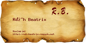 Réh Beatrix névjegykártya